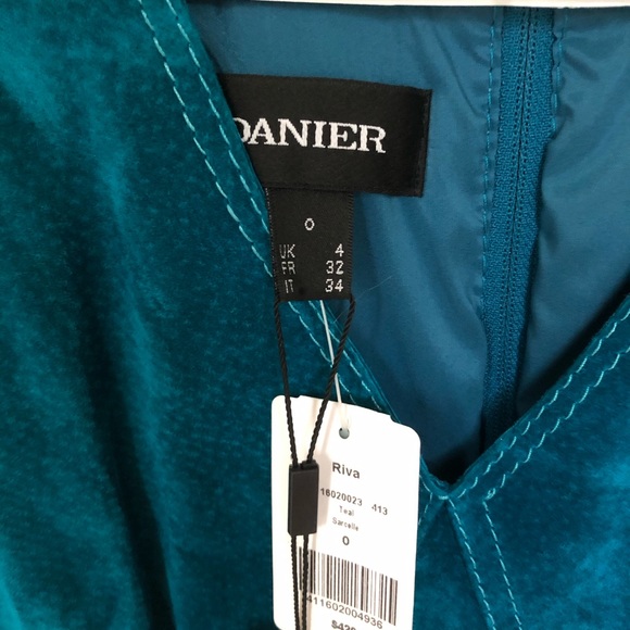 Danier leather, teal suede dress, size 0, new with tags - Picture 6 of 7